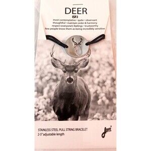 DEER SPIRIT ANIMAL STAINLESS STEEL BRACELET (adjustable length)